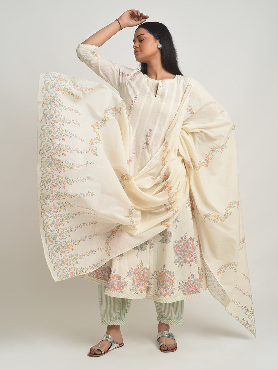Kado Anarkali Kurta, Pant and Dupatta Set