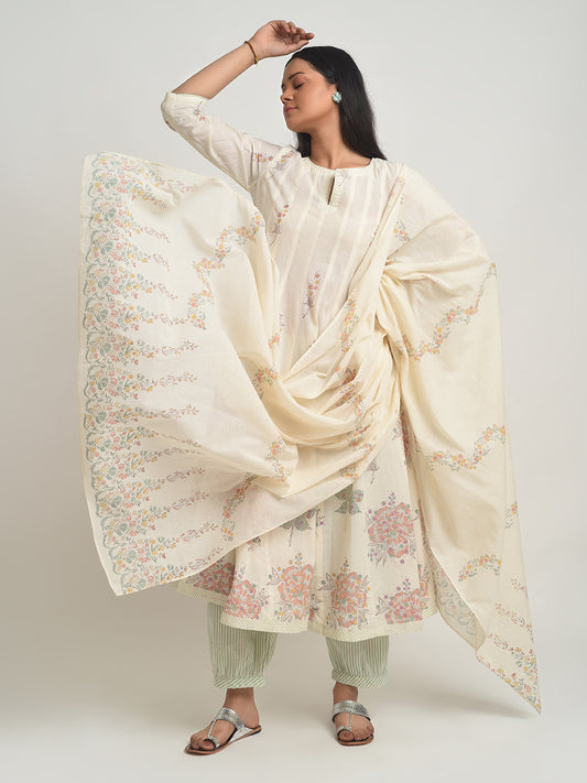 Kado Anarkali Kurta, Pant and Dupatta Set