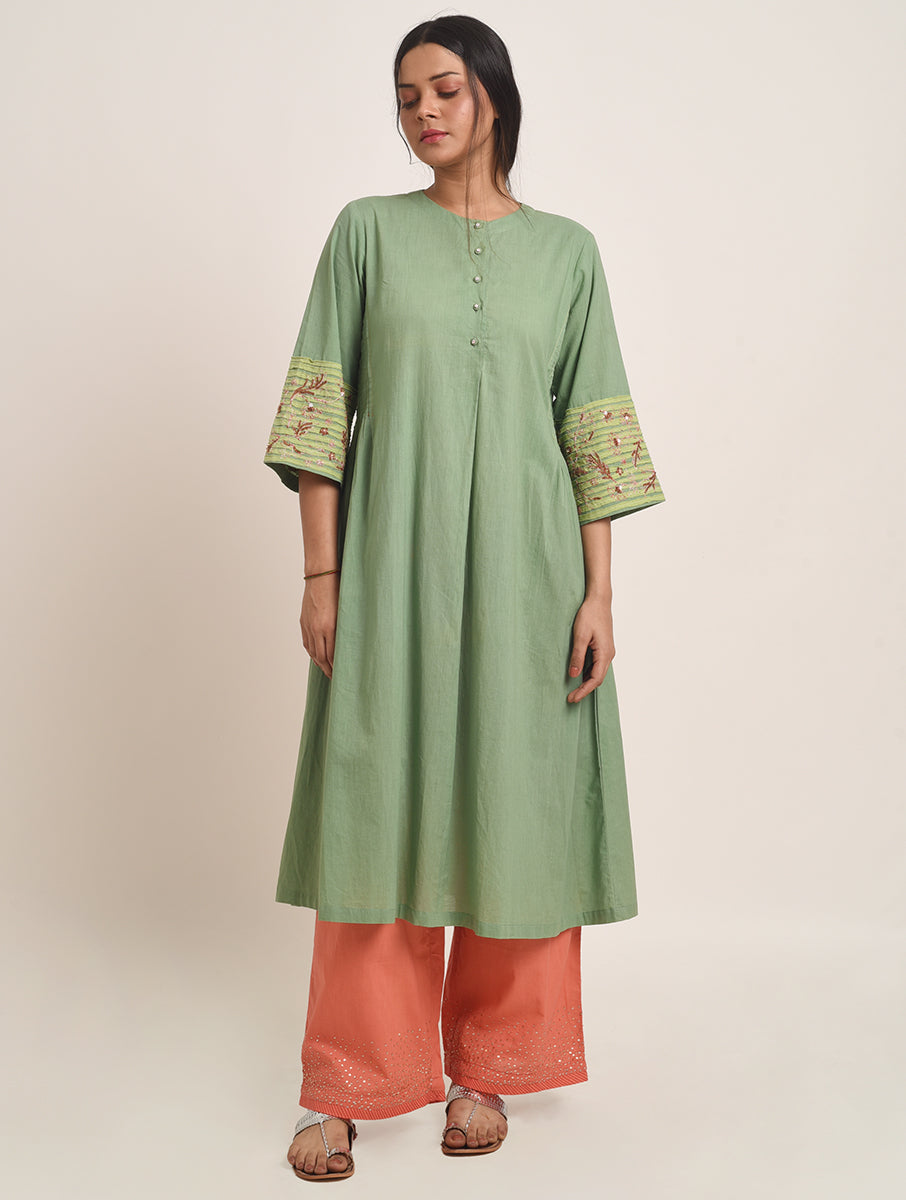 Tabeer Button Kurta