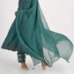 Women Green Color Hand Embroidered printed Cotton Silk Dupatta 