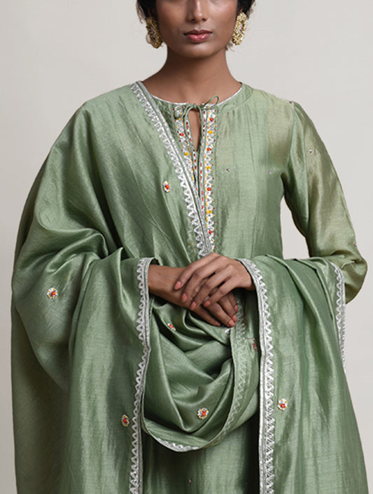 Saanjh Green Dupatta