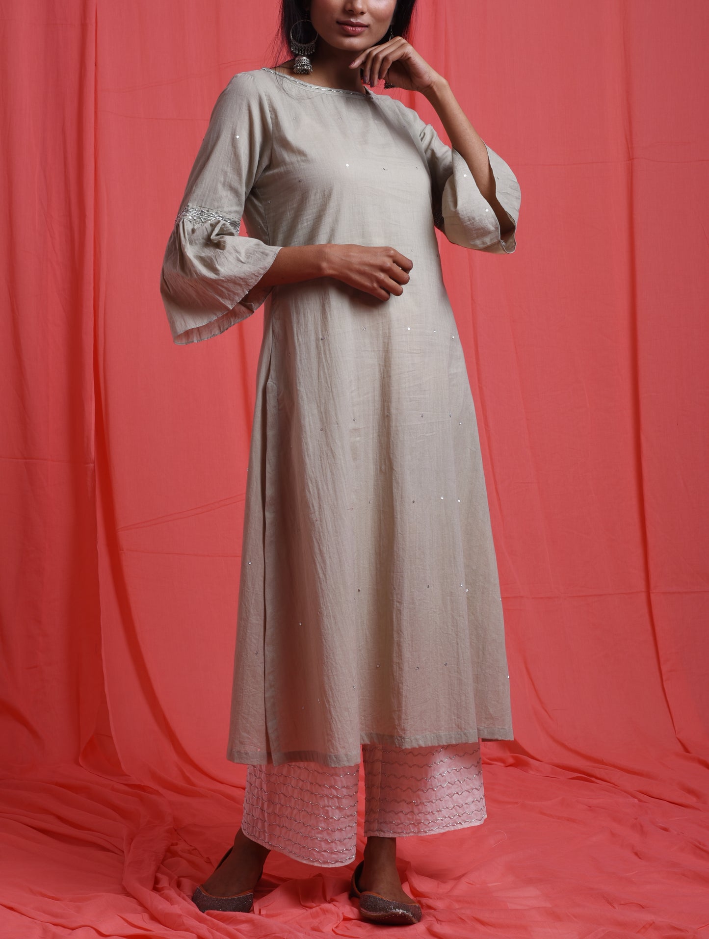 Chamki  Boat Neck Kurta Set