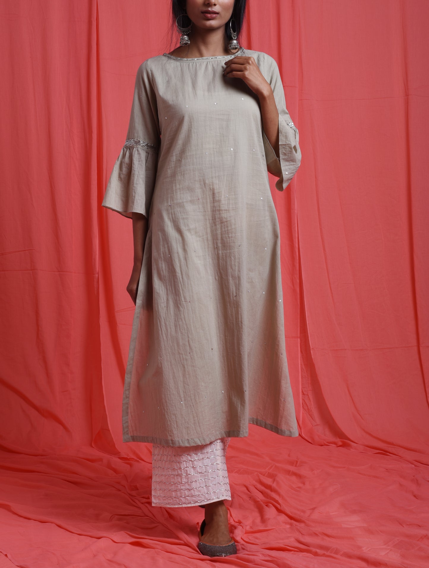 Chamki  Boat Neck Kurta Set