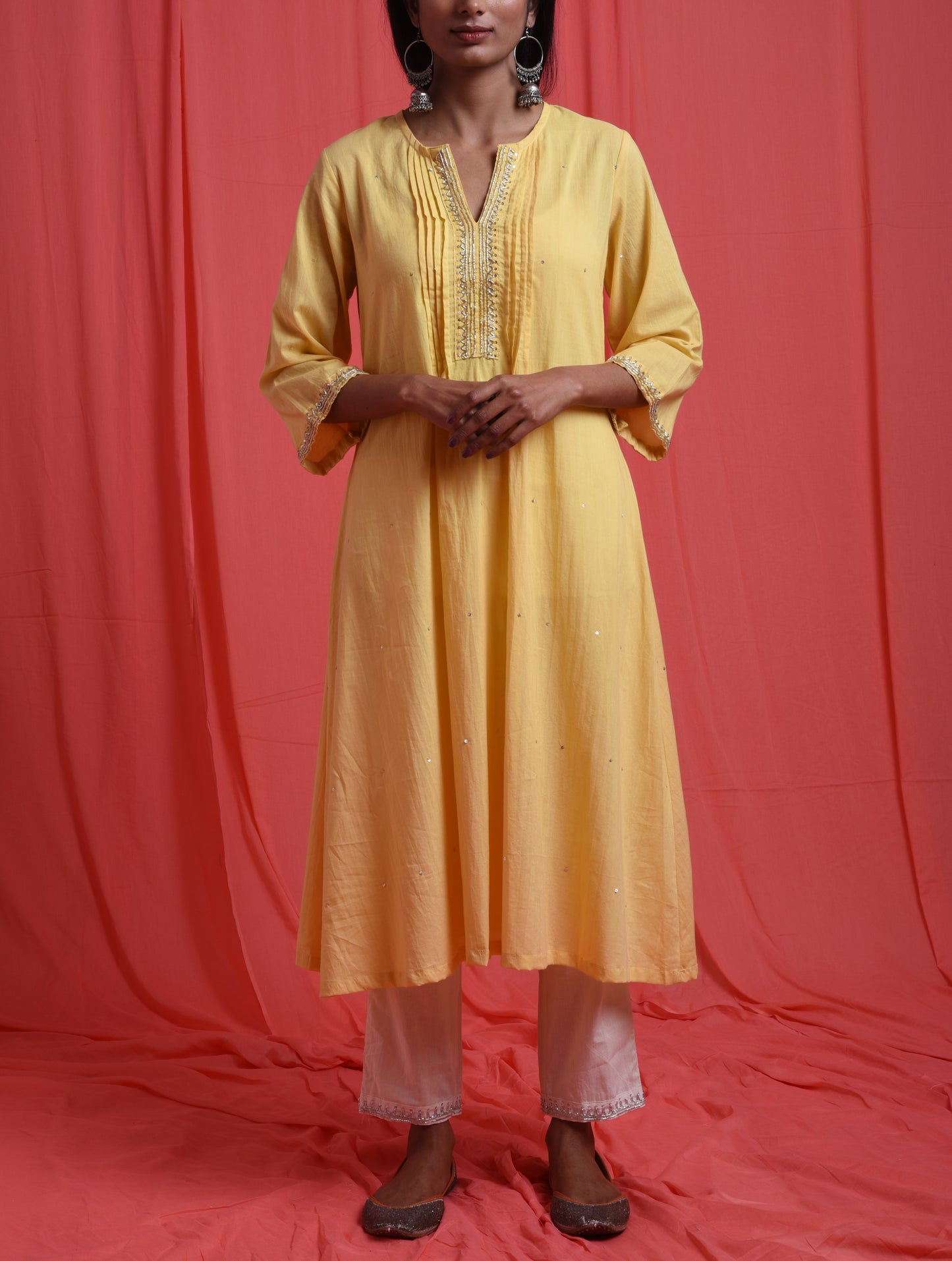 Chamki  Pleated Kurta Set