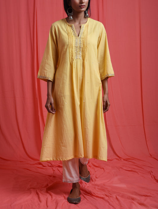 Chamki  Pleated Kurta Set