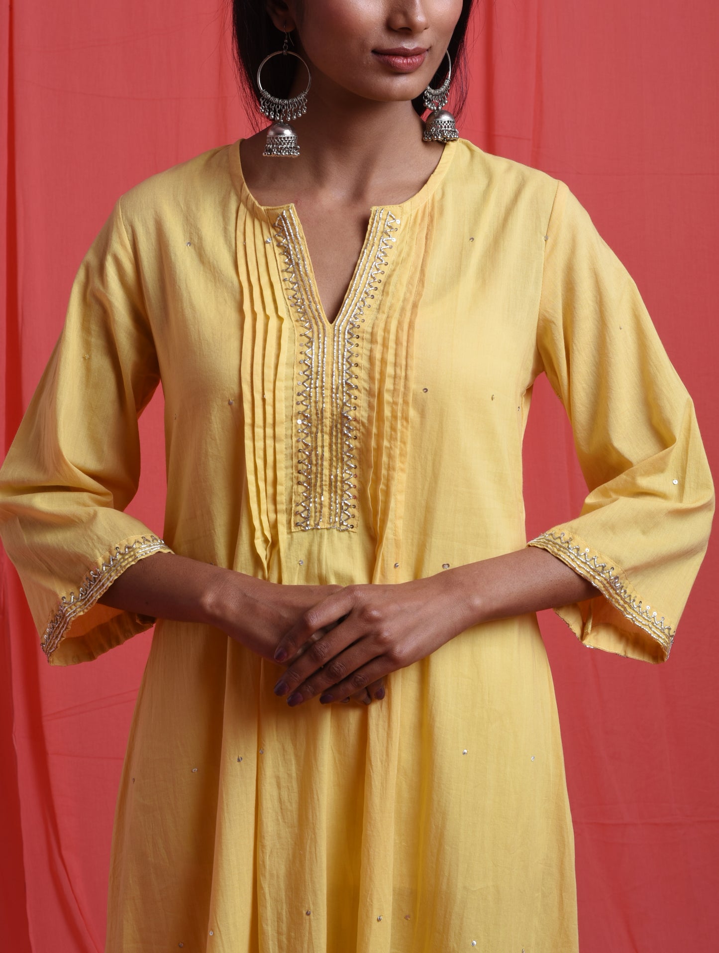 Chamki  Pleated Kurta Set