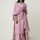 Women  Gota Hand Embroidered V Neck Cotton Kurta for festive Occasions