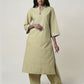 Women  Gota Hand Embroidered Collared Cotton Kurta for festive Occasions