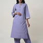 Women  Silver Hand Embroidered  Cotton Kurta for festive Occasions