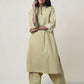 Women  Gota Hand Embroidered Collared Cotton Kurta for festive Occasions