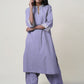 Women  Silver Hand Embroidered  Cotton Kurta for festive Occasions