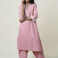 Women  Gota Hand Embroidered Collar Cotton Kurta for festive Occasions