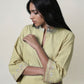 Women  Gota Hand Embroidered Collared Cotton Kurta for festive Occasions