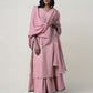 Women  Gota Hand Embroidered  Pink Cotton Mul Dupatta for festive Occasions