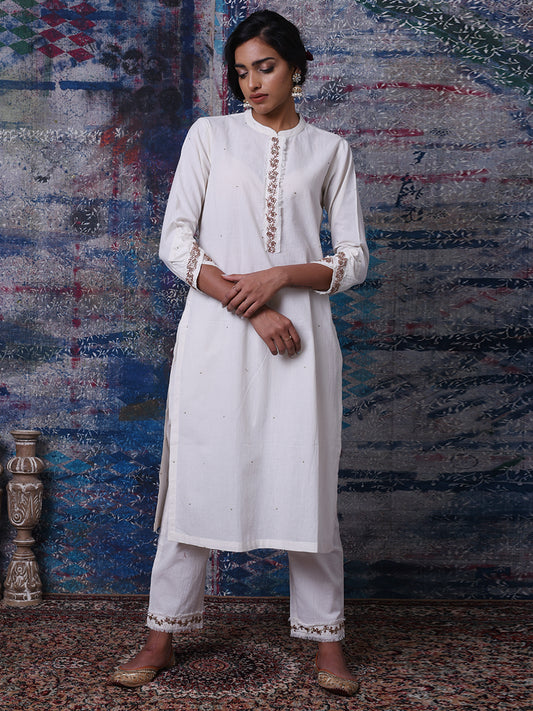 Ahjaza Straight Kurta, Pajama Set