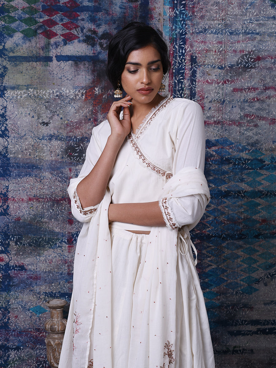 Ahjaza Angarkha Blouse, Skirt & Dupatta Set