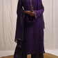 Naqsh Purple Straight Kurta set of 3