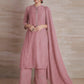 Naqsh Onion Pink Collar Kurta set of 3