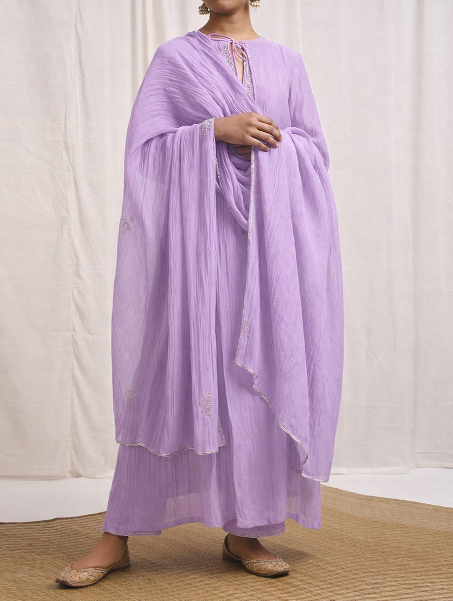 Naqsh Purple Kurta  set of 3