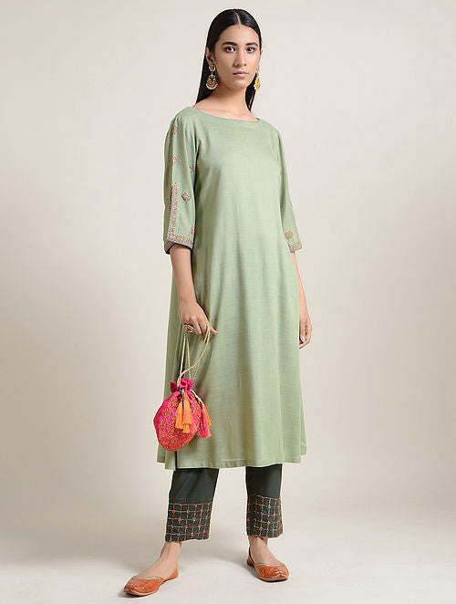 Verdant Musings  Boat neck Kurta