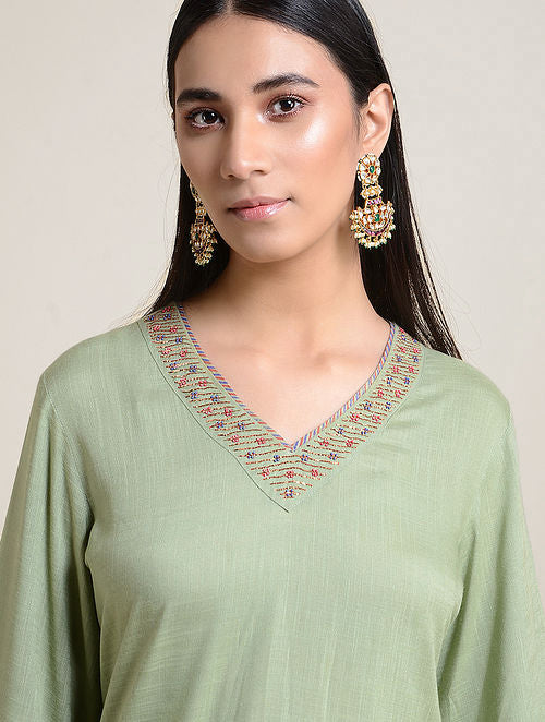 Verdant Musings  V neck Kurta