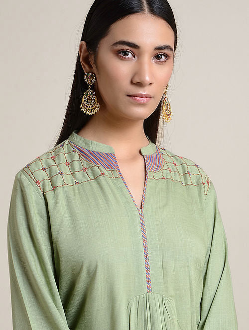 Verdant Musings Collar Kurta