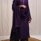 Naqsh Purple Straight Kurta set of 3